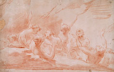 UBALDO GANDOLFI, Souls in Purgatory, black chalk